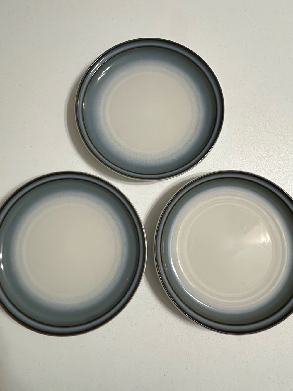 Noritake Gray-Blue Ombre Ceramic Dinner Plates - Set of 3
